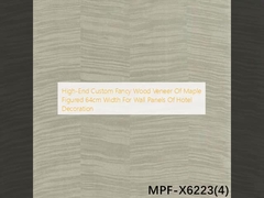 High-End Custom Fancy Veneer de madera de arce de 64cm de ancho para paneles de pared de decoración de hotel