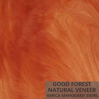 La chapa de madera natural apenas de caoba modificó el grano del corte para requisitos particulares de la corona