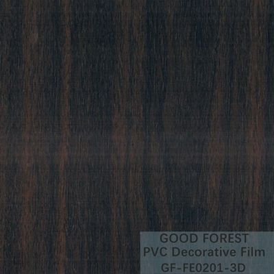 Película negra decorativa del PVC grano de madera de la anchura de 1260m m - de 1330m m