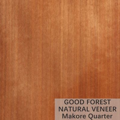La corona de madera natural de la chapa de Makore del color cortó servicio modificado para requisitos particulares grano