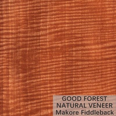 La corona de madera natural de la chapa de Makore del color cortó servicio modificado para requisitos particulares grano
