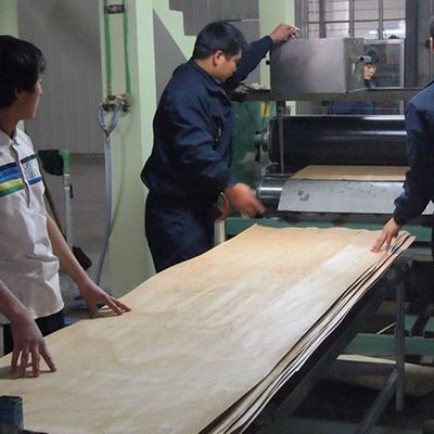 0.45mm de madera de ingeniería carilla de hoja de perla negra BP-X8003 grano recto para el panel de pared cara