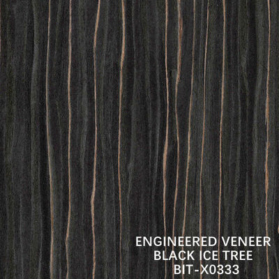 El cuarto dirigido decoración del árbol del hielo negro de Ebony Wood Veneer X0333 cortó derecho longitud del grano 2500-3100 milímetros de buena calidad