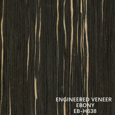 Grueso reconstituido modificado para requisitos particulares del grano recto de Ebony Wood Veneer H638 parte posterior del papel de 0.15-0.6 milímetros del fabricante de China