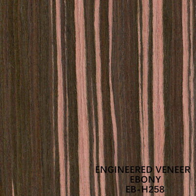 El color Ebony Wood Veneer Slice Cut dirigido H258 de Brown esquiló detrás para la piel de la puerta