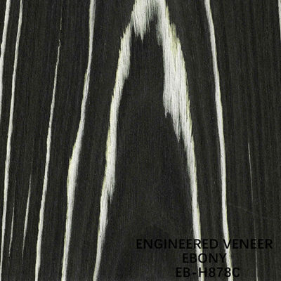 Color blanco y negro artificial del grano H878C de la corona de Ebony Wood Veneer Flat Cut para el hotel