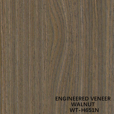 Revestimiento de paredes Chapa de madera de nogal negro de ingeniería H651N Color marrón de grano recto cuarto