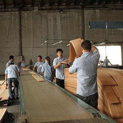 Veneer de madera artificial de anillo de árbol dorado 0.30mm G.TR-X3388 corte de rebanada para la cara del gabinete