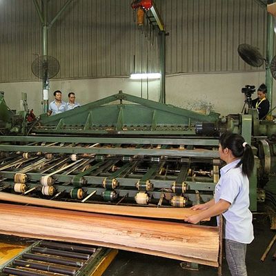 El cuarto natural americano modificado para requisitos particulares de la chapa de madera de roble cortó/grano recto teñido fumó para la decoración del hotel