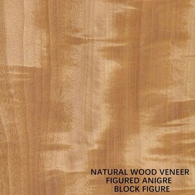 Figura de madera natural color uniforme 0.5m m del bloque de la chapa de Anegre África del grano
