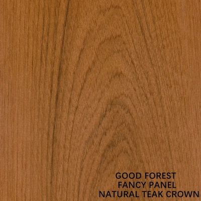 Tablero de madera contrachapada de lujo de chapa de madera de corona de teca natural Tablero base de muebles de aglomerado Mdf 2440 2745 mm de longitud