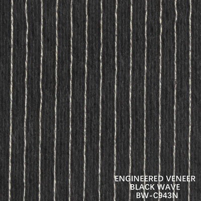 2500-3100 mm Veneer de madera Negro ondulado 943N Negro y blanco para revestimiento de paredes