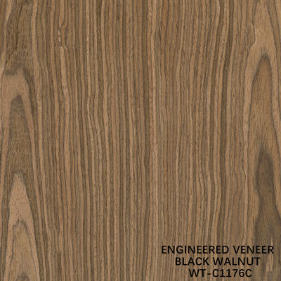 Veneer de madera reconstituida de nuez de corte plano de corona de grano 0,15-0,6 mm de color marrón para la puerta