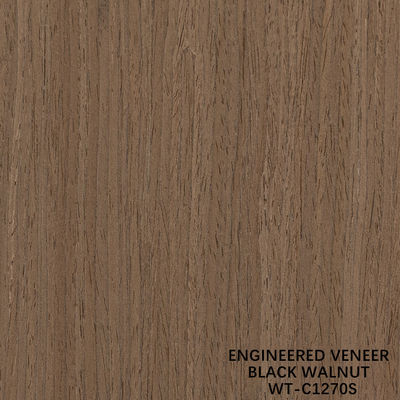 Veneer de madera de nuez americana reconstituida 0.15-0.60mm Servicio personalizado Cuarto corte línea fina para la decoración