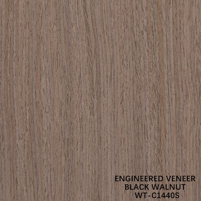 Veneer de madera de nuez americana reconstituida 0.15-0.60mm Servicio personalizado Cuarto corte línea fina para la decoración
