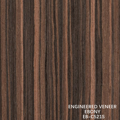 Reconocimiento de madera de ébano veneer cortado recto de grano de doble color para la puerta y el armario de la decoración de la cara