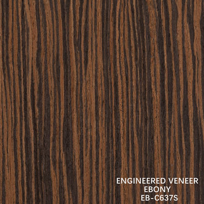 Reconocimiento de madera de ébano veneer cortado recto de grano de doble color para la puerta y el armario de la decoración de la cara