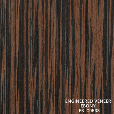 Reconocimiento de madera de ébano veneer cortado recto de grano de doble color para la puerta y el armario de la decoración de la cara