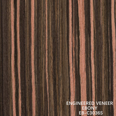 Venecería de madera de ébano artificial de grano vertical de color rojo 2200-3100 mm de longitud para decoración de hoteles