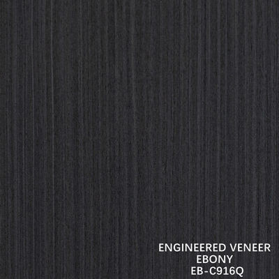 Fabricación de madera de acabado de madera de corte de cuartos de ebony para la puerta y la cara del gabinete