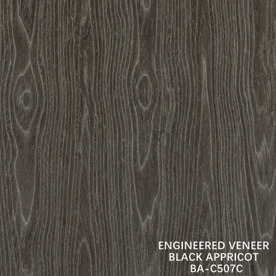 Top A Veneer de madera de ingeniería lavado negro de albaricoque corona de grano de color oscuro para la decoración de gabinetes de hoteles
