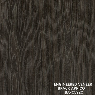 Top A Veneer de madera de ingeniería lavado negro de albaricoque corona de grano de color oscuro para la decoración de gabinetes de hoteles