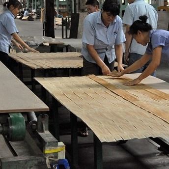 Alta gama de madera reconstituida veneer hueco cuadrado madera HSW-X2# personalizado 0.55mm Para paneles de pared China OEM fábrica