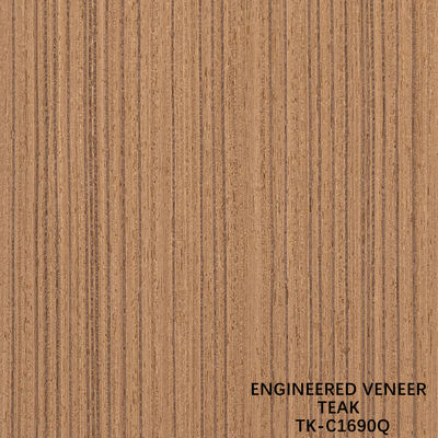 Cuarto corte de carilla de teca de ingeniería 2500 * 640 mm tamaño normal grano recto para decoración de hoteles