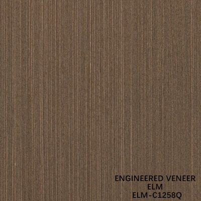 0.5mm Hoja de carilla de madera de olmo de ingeniería para paneles de lujo 2500-3100mm de corte de cuarto alargado Color de marrón