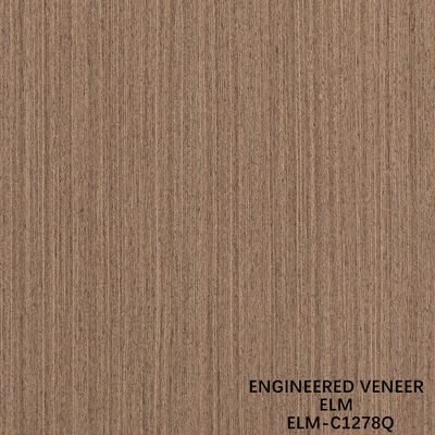 0.5mm Hoja de carilla de madera de olmo de ingeniería para paneles de lujo 2500-3100mm de corte de cuarto alargado Color de marrón
