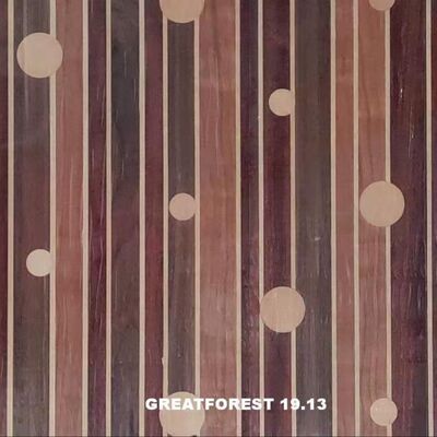 Artístico Parquet de madera Veneer collage simétrico patrón geométrico rico en color Pintura de madera 0,55 mm