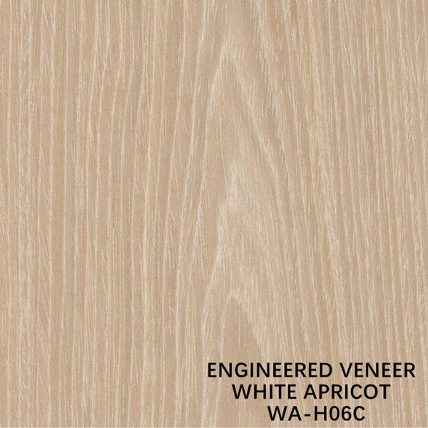 El albaricoque blanco H06C 0.15-0.6m m de la chapa de los muebles del grano de madera artificial de la corona esquiló detrás