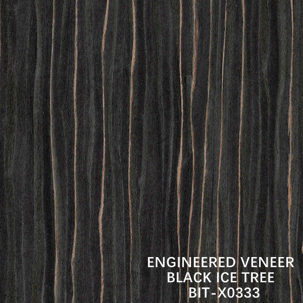 El cuarto dirigido decoración del árbol del hielo negro de Ebony Wood Veneer X0333 cortó derecho longitud del grano 2500-3100 milímetros de buena calidad