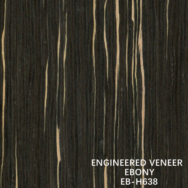 Grueso reconstituido modificado para requisitos particulares del grano recto de Ebony Wood Veneer H638 parte posterior del papel de 0.15-0.6 milímetros del fabricante de China