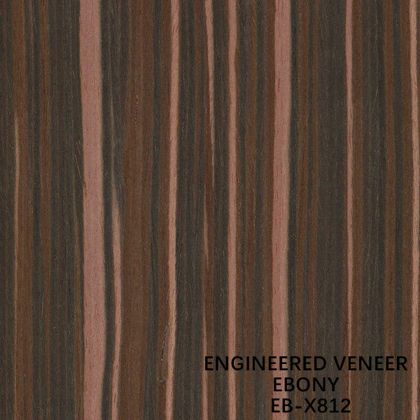 Servicio modificado para requisitos particulares para el color claro cortado recto compuesto Reconstituted Ebony Wood Veneer X812 esquilado detrás para la puerta