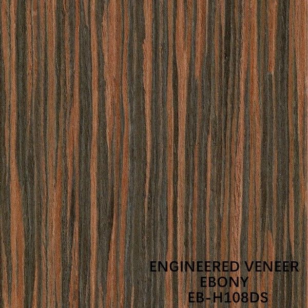 Grano recto recompuesto suposición de Ebony Wood Veneer Brown Color H108DS de la cara del gabinete