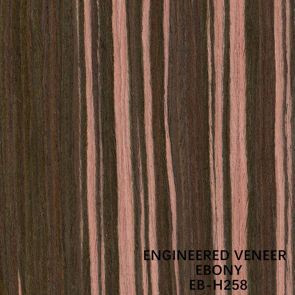 El color Ebony Wood Veneer Slice Cut dirigido H258 de Brown esquiló detrás para la piel de la puerta