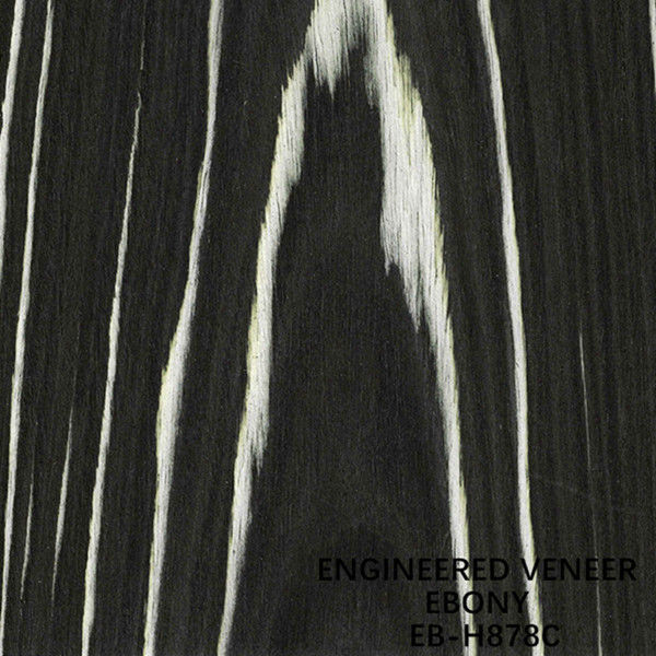 Color blanco y negro artificial del grano H878C de la corona de Ebony Wood Veneer Flat Cut para el hotel