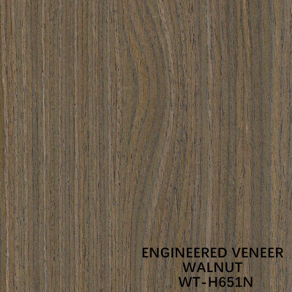 Revestimiento de paredes Chapa de madera de nogal negro de ingeniería H651N Color marrón de grano recto cuarto