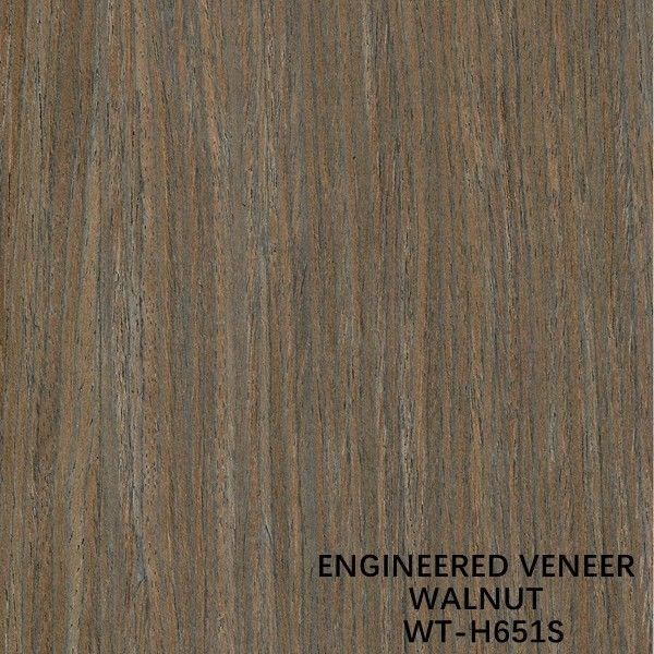 Grano recto cortado cuarto H651S de la chapa de madera de la nuez negra de la simulación de Brown para el hotel 0.4m m