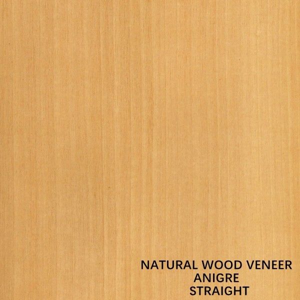 Decoración de Anigre de madera natural veneer cuartos de corte de grano recto Anigre para puertas y ventanas