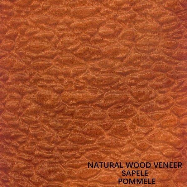 Grano exótico Pommele Sapele de la chapa natural de madera de África para los pianos y las caras de los muebles