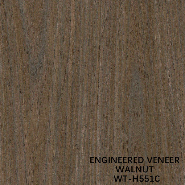 Junta de grano de color de corte plano de chapa de madera de nogal natural a 640/1280 mm de ancho para madera contrachapada de lujo