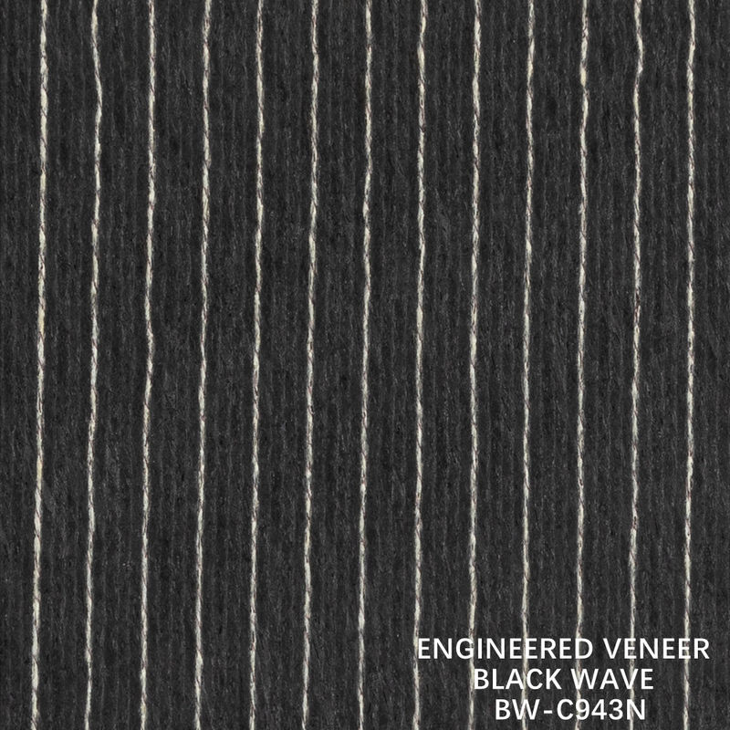 2500-3100 mm Veneer de madera Negro ondulado 943N Negro y blanco para revestimiento de paredes