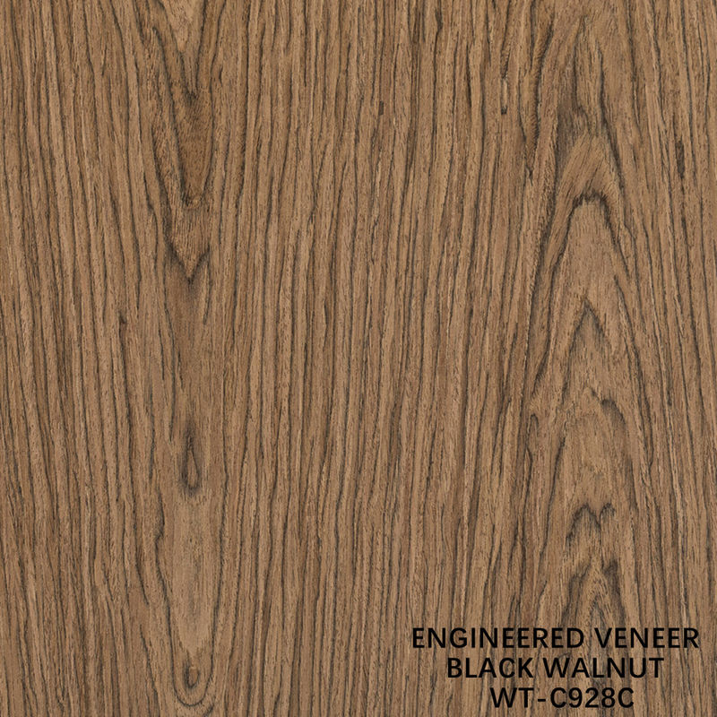 Veneer de madera reconstituida de nuez de corte plano de corona de grano 0,15-0,6 mm de color marrón para la puerta