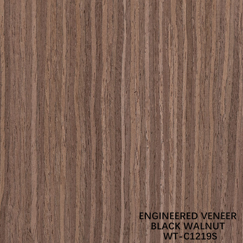 3100mm Tamaño alargado Veneer de madera de nuez Cuarto corte de grano recto para la piel de la puerta
