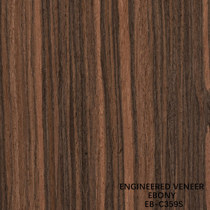 Reconocimiento de madera de ébano veneer cortado recto de grano de doble color para la puerta y el armario de la decoración de la cara