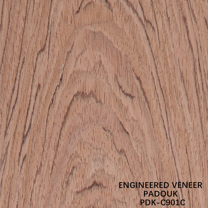 Reconstituido Veneer de madera rosa Coronilla de madera cortada color rojo longitud 2200-3100mm para para puertas interiores China Factory