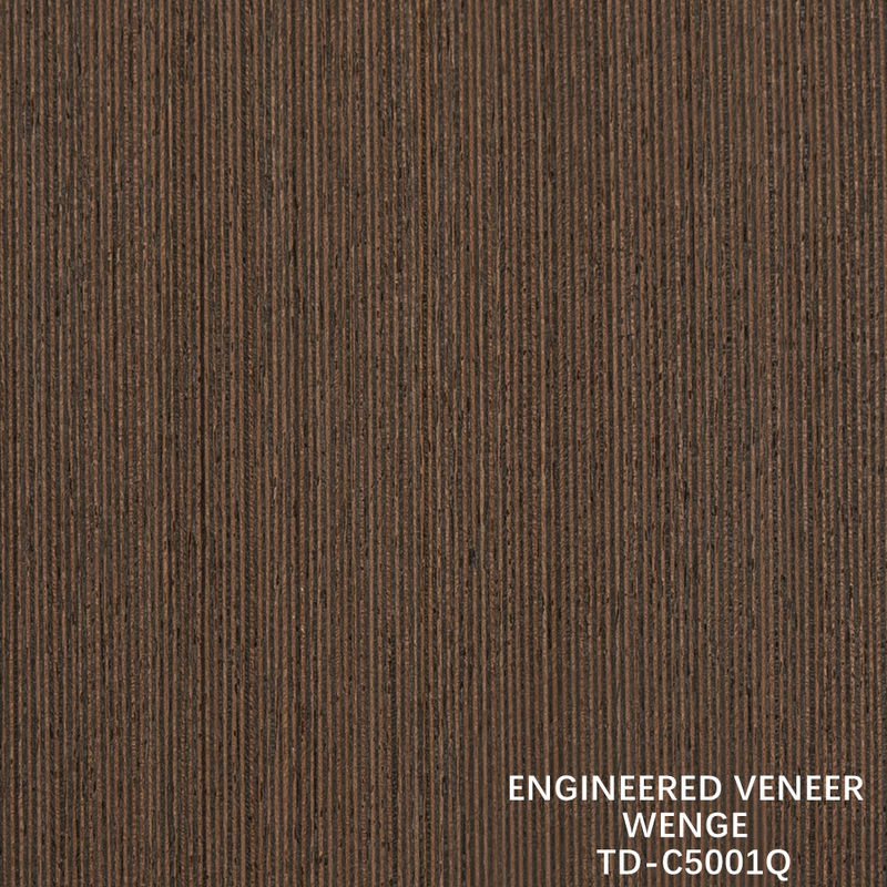 Recon Wenge Veneer de madera de línea fina de espesor 0,15-1,8 mm de espalda de lana para puertas y ventanas interiores