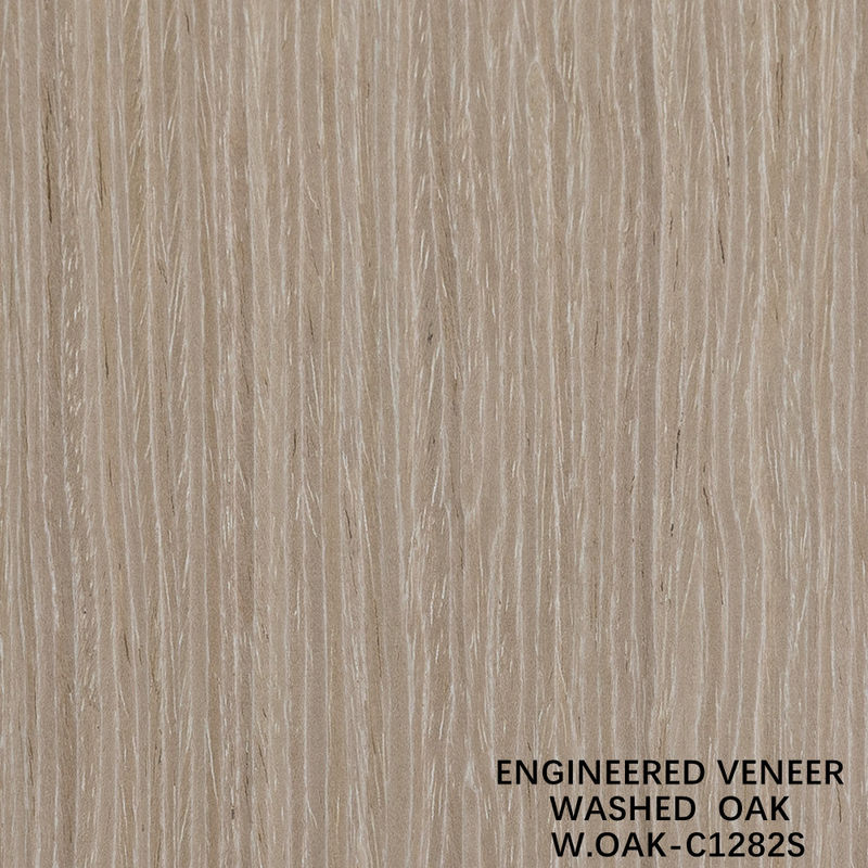 Fabricación de carilla de madera especial de hoja de roble lavada de grano recto 2500-3200 mm espalda de lana para la piel de la puerta